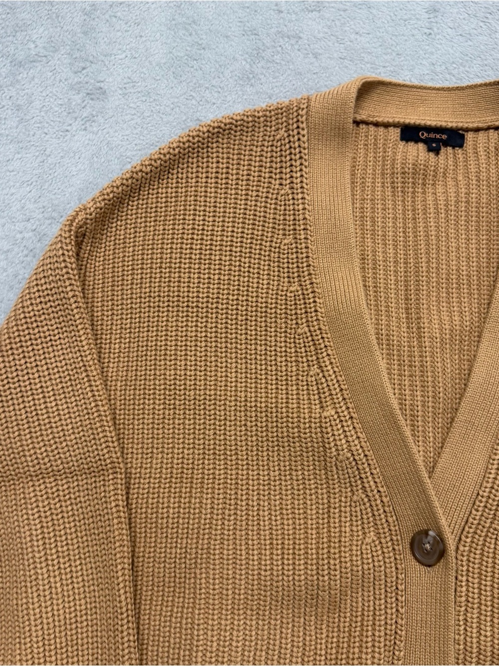 Quince 100% Organic Cotton Oversized Boyfriend Cardigan Fisherman Womens Small - Picture 6 of 11